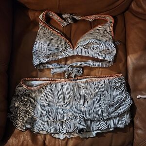 Kenneth Cole Reaction Black and White Zebra Bikini